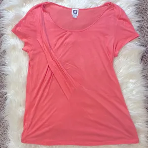 Anne Klein Peach Color Short Sleeve Top thumbnail 1
