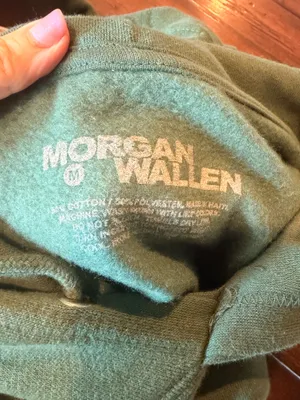 Morgan Wallen One Night At A Time Tour Hoodie Green Concert Merch Graphic Sweatshirt thumbnail 3