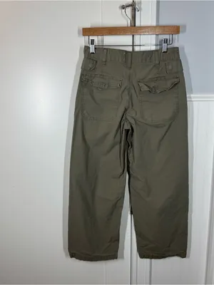 Agolde‎ Daria Pants Womens 25 Green Utility Cargo High Rise Wide Leg Cropped thumbnail 3
