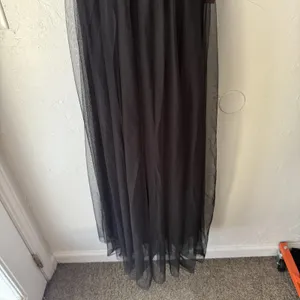 Luxxel Dress Small Black Plunge Maxi Gown Criss Cross Back NWT Fairy‎ Grunge thumbnail 3