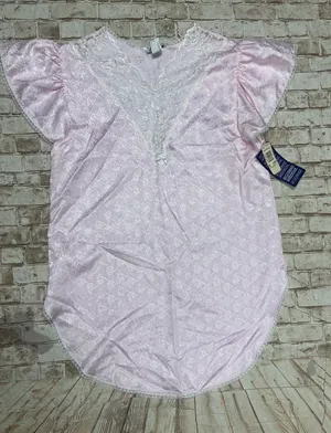 Vintage Lily of France Night Gown Nightie size Medium Pink Lace‎ NWT thumbnail 1
