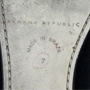 Banana Republic Suede Moccasin Shoes Cream Bow‎ Black 7 Flats thumbnail 11