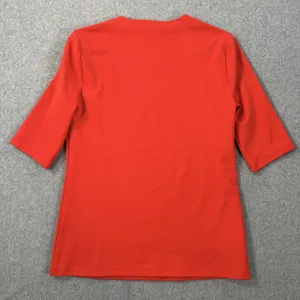 Ann Taylor Women's Small Red Square Neck 3/4 Sleeve Top Blouse Half Sleeve thumbnail 8