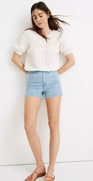 Madewell High Rise Rosewell Wash Emmett Jean Shorts Size 32 thumbnail 1