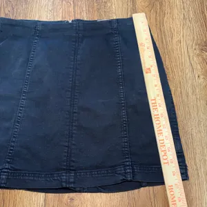 Free People Black Denim Mini Skirt High Waisted‎ Back Zip Size 12 Grunge Skater thumbnail 4
