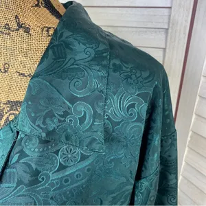 Victoria’s Secret Vintage‎ Satin Brocade Nightshirt Green Small thumbnail 7