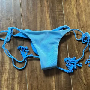 Ellejay Blue Bikini Bottom with Side Ties thumbnail 1
