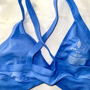 Free People Movement NWOT Wireless Blue Triangle Bralette w/Cross-Back Straps thumbnail 4