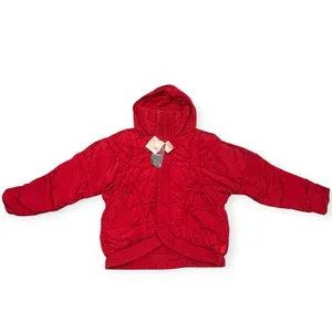 NEW With Tag Free People Movement Cranberry Red Shirr Enough Primaloft Insulated Puffer Coat Jacket Small thumbnail 4