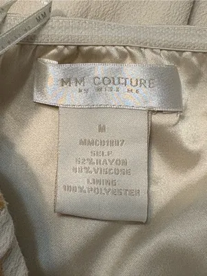 MM Couture by miss me Strapless Embroidered Cream Dress size M thumbnail 5