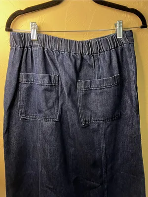 Zara Dark Wash Denim Maxi Skirt High Rise Minimalist 90s Y2K thumbnail 6