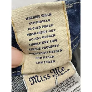 Miss Me Jeans Womens Size 27 boot cut blue Denim zippered rhinestone‎ Pockets thumbnail 10