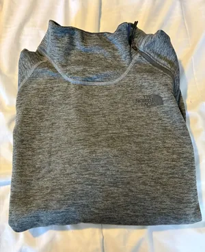 The North Face Mattea Funnel Pullover Quarter‎ Zip Thumb Hole Gray Athletic- XL thumbnail 1