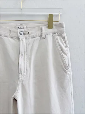 Madewell Ultimate Wide Leg Pant Cream Vintage Canvas Airy Denim NZ211 Size 28 thumbnail 6