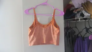 PINK Victoria's Secret active seamless lightly lined sports bra in orange-brown size large. thumbnail 4