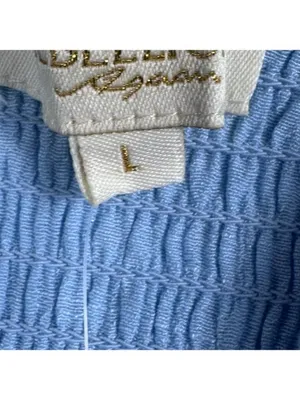 Rebellion Again Light Blue Lace Button-Up Tank Top, Size Large thumbnail 2