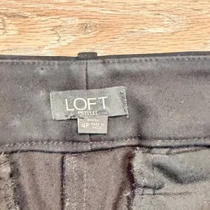 LOFT Petite Marisa Black Straight Leg Pants Size 4 P Comfort Stretch Office thumbnail 5