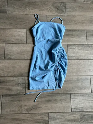 Windsor Light Blue Ruched Mini Dress thumbnail 2