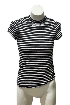 Free People We The Free Women's Striped T-Shirt Black Size S thumbnail 1