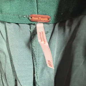 Free People Teal Green Wide Leg Pleated Trousers‎ Elastic Waist Size XL thumbnail 5