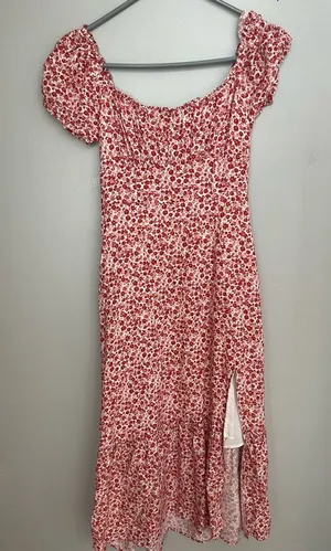 Hollister Red Floral‎ Midi Dress thumbnail 1