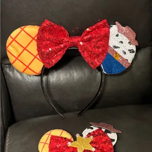 Disney Toy Story Woody Jessie red bow Ears headband and matching scrunchie set thumbnail 3