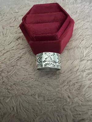 Bohemian Style Embellished Statement Ring Size 7 Silver thumbnail 2
