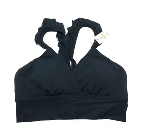 Aerie Offline Real Me Extra Stretch Black Sports Bra Medium Support Ruffle XS thumbnail 1
