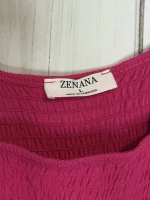Zenana Sundress Womens Sz Large Pink Knit Smocked Tiered Boho Soft Stretch thumbnail 13
