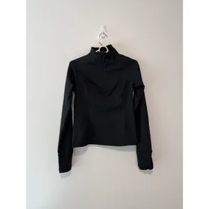 Beyond Yoga Fleeceback 1/4 Zip Pullover in Black Size Small thumbnail 2