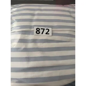 Vintage Blue White Striped Sleeveless Midi Dress Button Shoulder Drop Waist thumbnail 10