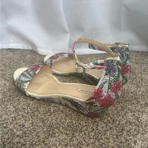 Alex Marie glitter crystal bling flower floral sandal shoes wedge heel‎ strap 9 thumbnail 5