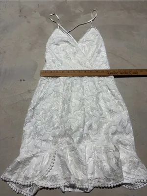 Saints + secrets White Lace Spaghetti-Strap Mini Dress medium bridal thumbnail 12