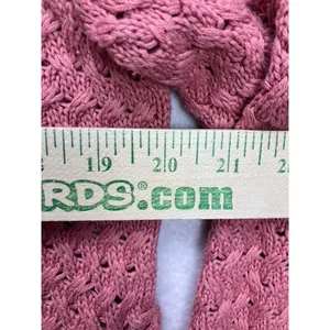 Venus Sweater‎ Women Medium Pink Textured Side Button Crew Neck thumbnail 4