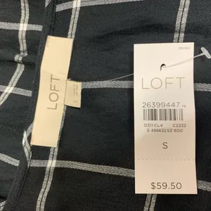 NWT‎ Loft windowpane peplum wrap top thumbnail 7