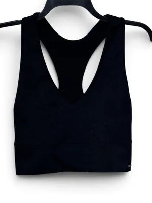 GILLY HICKS Ribbed Racerback Crop Top Brami L Black NWOT thumbnail 2