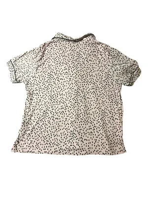 Simply Vera Vera Wang XL Pajama Top Pink Black Polka Dot SS Button Front Lounge thumbnail 3