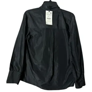 Zara Women's Black Long Sleeve Blouse Sz S NWT thumbnail 6