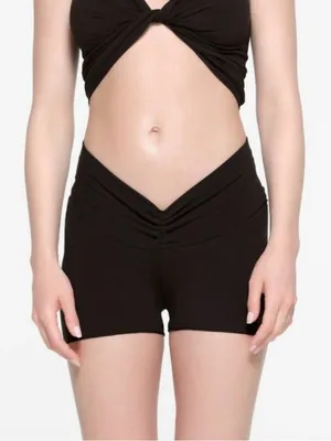 Skims Cotton Twist Shorts in Onyx thumbnail 1