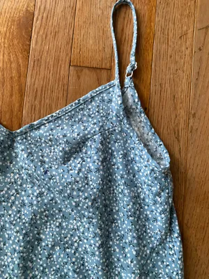 white and blue floral maxi shift dress thumbnail 3