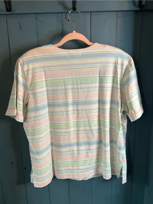 Alfred Dunner Pastel Multi-Stripe Button Front Top | Size Large - Vintage 1980’s thumbnail 5