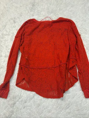 Free people Red Lace Long-Sleeve Women's Top thumbnail 2