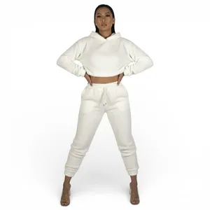 NWT Parisian Crop Sherpa Hoodie Jogger Set Womens 6 White Lounge Cozy‎ Neutral thumbnail 2
