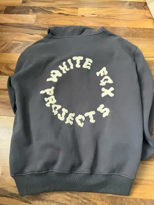 White fox gray hoodie thumbnail 4