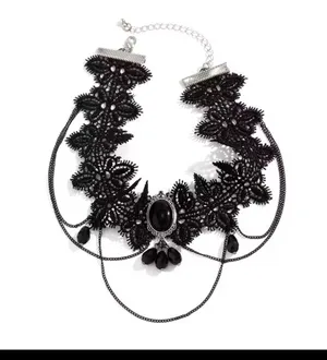 Elegant Black Lace Choker Necklace thumbnail 4