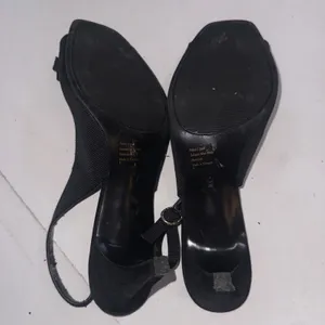 Coach & Four Black Classic Square Slingback Bow Minimalist Career Kitten Heels 9 thumbnail 2