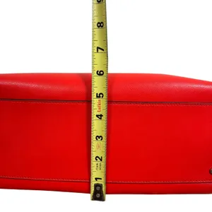 Kate Spade New York Red Orange Saffiano Leather Tote Bag Shoulder Purse Gold thumbnail 8