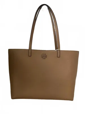 Tory Burch McGraw Leather Tote in Tiramisu Brown NWT thumbnail 3