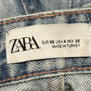 Zara Women's Blue High Rise Relaxed Straight Wide Leg Denim Jeans Pants Size 4 thumbnail 4