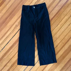 Maeve Anthropologie Colette Cropped Wide-Leg Pants in Black Size 28P thumbnail 3